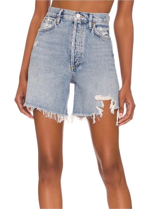 Agolde Pants - Agolde Stella High Waisted Raw Hem Shorts Organic Cotton